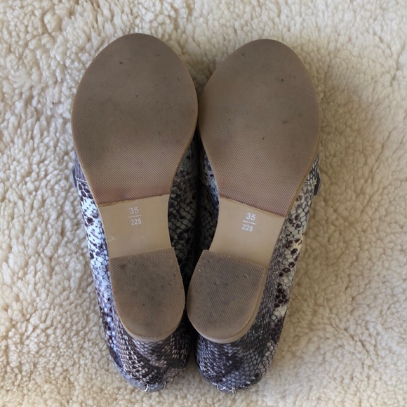 Snake print Fringed Leather Wedges - Picture 6 of 6